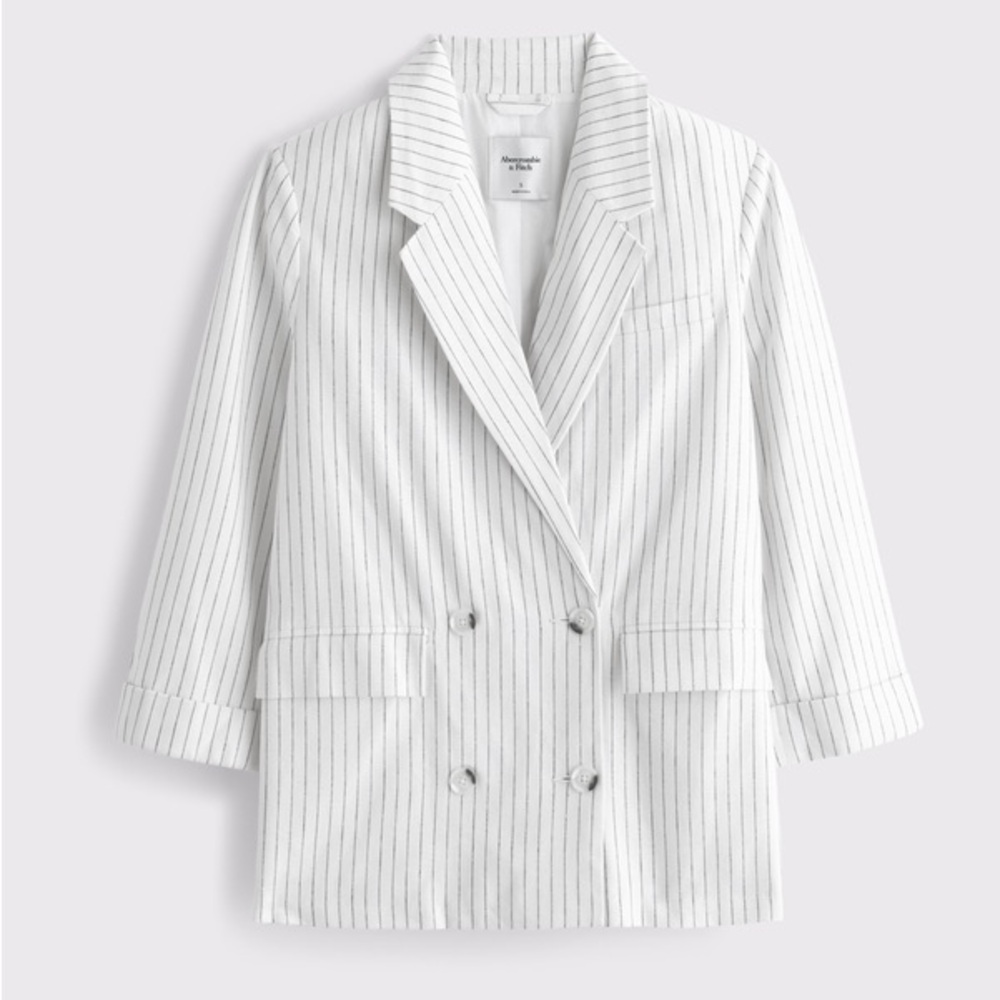NWT Abercrombie & Fitch White Striped Blazer